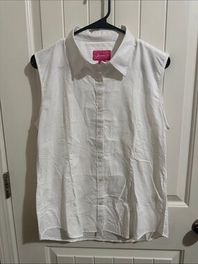 J. Crew Women’s White Sleeveless Button-Down Shirt